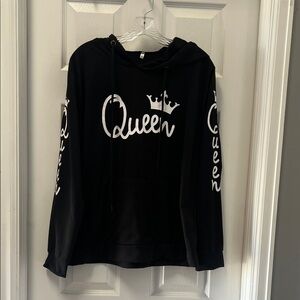 Black "Queen" Graphic Hoodie